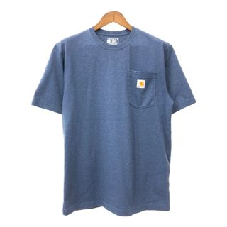 カーハート(carhartt)のCarhartt カーハート ポケット 半袖Ｔシャツ ワンポイント ブルー (メンズ M) 中古 古着 Q8105(Tシャツ/カットソー(半袖/袖なし))