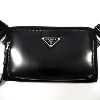 プラダ(PRADA)のプラダ ボディバッグ 斜め掛けショルダーバッグ レザー Re-Nylon 2VH156 NERO ブラック ユニセックス PRADA 超美品 Th963311 中古(ボディバッグ/ウエストポーチ)