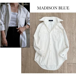 マディソンブルー(MADISONBLUE)のマディソンブルー＊ハンプトンバックサテンシャツ　コットン　白　02(シャツ/ブラウス(長袖/七分))