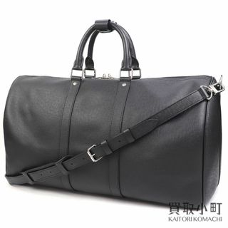 ルイヴィトン(LOUIS VUITTON)の【美品】ルイヴィトン 【LOUIS VUITTON】M33400 キーポルバンドリエール 50 タイガノワール 2WAY ショルダーストラップ付きボストンバッグ 旅行鞄 トラベル キーポル50 ブラックレザー LV KEEPALL BANDOULIERE 50 TAIGA LEATHER【Aランク】【中古】(ボストンバッグ)