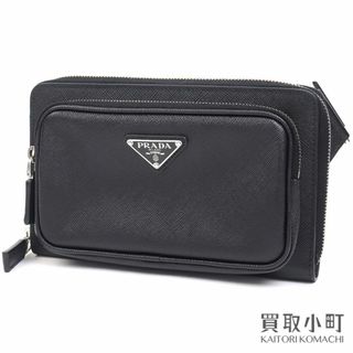 プラダ(PRADA)の【美品】プラダ【PRADA】サフィアーノレザー ベルトバッグ トライアングルロゴ ブラック ウエストバッグ クロスボディ ショルダー バムバッグ 斜め掛け 三角ロゴ 2VH156_9Z2_F0002 Saffiano Leather Belt Bag【Aランク】【中古】(ボディバッグ/ウエストポーチ)