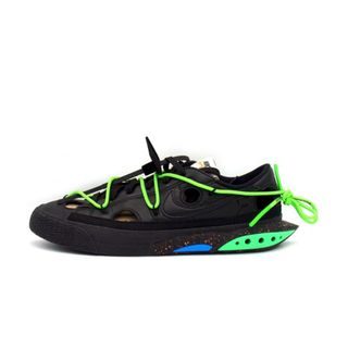 ナイキ(NIKE)のナイキ NIKE × オフホワイト OFF WHITE ■ 【  Blazer Low Black and Electro Green DH7863 001 】 ブレザー ロー ブラック アンド エレクトロ グリーン スニーカー　n5888(スニーカー)