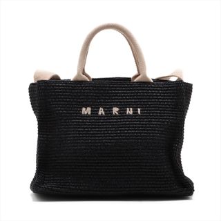 マルニ(Marni)のマルニ  ストロー×キャンバス  ブラック レディース トートバッグ(トートバッグ)