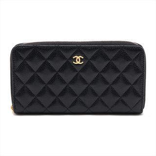 シャネル(CHANEL)のシャネル  キャビアスキン  ブラック レディース 長財布(財布)