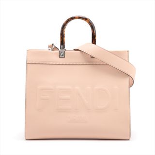 フェンディ(FENDI)のフェンディ サンシャイン レザー  ピンクベージュ レディース ハンドバッ(ハンドバッグ)