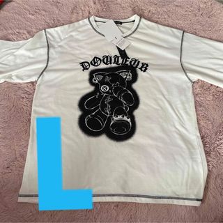 PLYMTONE  パンクくまちゃん 英字 柄 薄手 半袖　大人気　L(Tシャツ(半袖/袖なし))