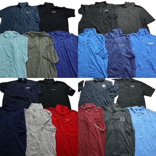 古着卸 まとめ売り ポロシャツ 20枚セット (メンズ 3XL ) カラーMIX 無地 ワンポイント ブルー ブラック MT2245(ポロシャツ)