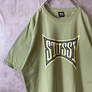 ステューシー(STUSSY)の【センタービッグロゴ、抹茶カラー】stussy古着Tシャツ緑プリントsk8M(Tシャツ/カットソー(半袖/袖なし))