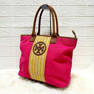 Tory Burch - トリーバーチ　トートバッグ　ハンドバッグ　キャンバス　ビックロゴ　A4収納可能