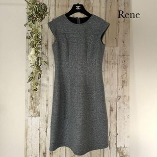 ルネ(René)の美品 Rene IMITED EDITION 18年 ノースリーブワンピース36(ひざ丈ワンピース)