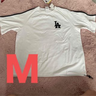 メジャーリーグベースボール(MLB)のMLB ドジャース 大谷翔平 半袖 シャツ Tシャツ　青　刺繍　M 調整付(Tシャツ(半袖/袖なし))