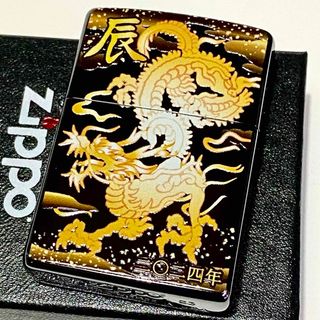 ジッポー(ZIPPO)のZippo 令和6年 干支 辰 黒チタンコーティング ドラゴン ジッポー 和柄(タバコグッズ)