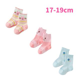 ミキハウス(mikihouse)の新品未使用 ミキハウス ソックス 靴下 女の子 3足セット 17-19cm(靴下/タイツ)