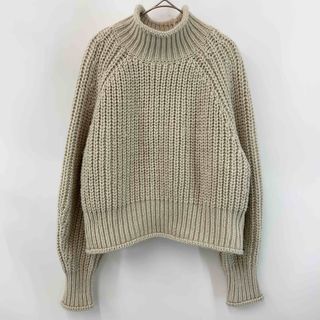 エイチアンドエム(H&M)のH&M エイチアンドエム レディース チャンキーニット　タートルネック　ウール混　ベージュ　L(ニット/セーター)