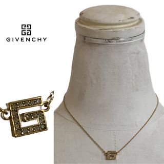 ジバンシィ(GIVENCHY)のGIVENCHY VINTAGE 80s Gロゴストーン装飾トップ ネックレス(ネックレス)