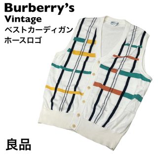 バーバリー(BURBERRY)の【良品】バーバリーズ　ヴィンテージ　ベスト　カーディガン　ニット　日本製(カーディガン)