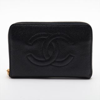 シャネル(CHANEL)のシャネル  キャビアスキン  ブラック レディース 長財布(財布)