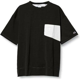 チャンピオン(Champion)の58%OFF 新品■チャンピオン ビッグシルエット 半袖 Tシャツ Mサイズ ブラック ポケット付き Cロゴクリアジェルプリント C3-P359 メンズ オーバーサイズ速乾 スポーツ おしゃれ カジュアル(Tシャツ/カットソー(半袖/袖なし))