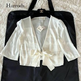 Harrods - 新品タグ付 Harrods ハロッズ ボレロ カーディガン リボン ホワイト 2