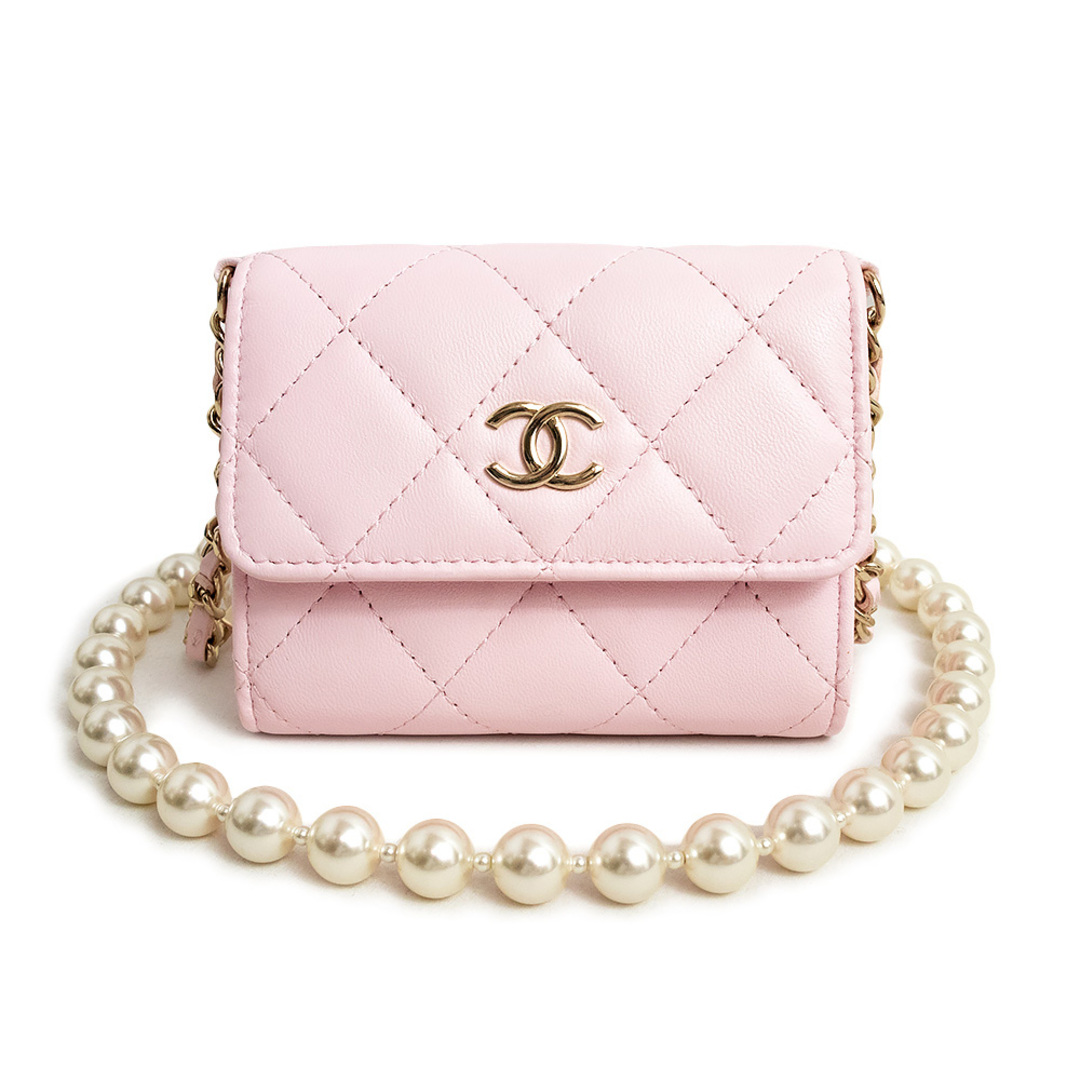 CHANEL - シャネル マトラッセ ミニ パール チェーン ウォレット CHANEL - シャネル マトラッセ ミニ パール チェーン ウォレット