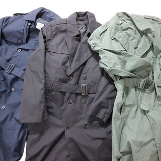 古着卸 まとめ売り 米軍実物 ミリタリー 3枚セット (メンズ 42 /48 ) ロングコートMIX ブラック トレンチ カーキ MT2577(その他)