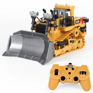 【色:イエロー】WEECOC. RC ブルドーザー ショベルカー 掘削機 子供の(その他)