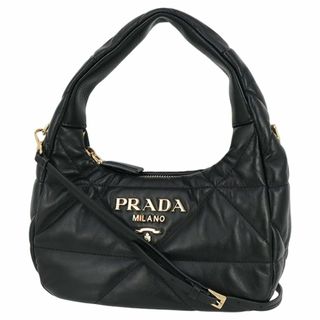 プラダ(PRADA)のプラダ ハンドバッグ ショルダーバッグ ミニバッグ 2WAYバッグ ナッパレザー ブラック ゴールド金具 新品 156518(ショルダーバッグ)