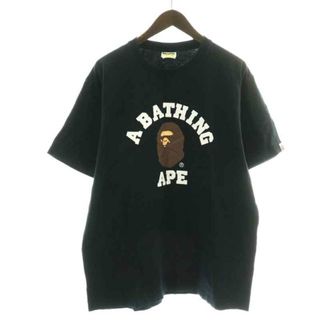 A BATHING APE Tシャツ カットソー 半袖 XL 黒 白 茶