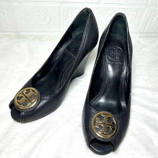 トリーバーチ(Tory Burch)のトリーバーチ　パンプス　ヒール　ウェッジソール　ブラック　6M(ハイヒール/パンプス)