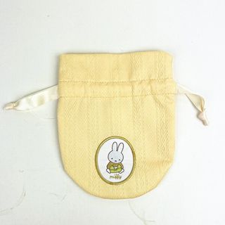 ミッフィー(miffy)のミッフィー miffy 巾着袋(イエロー) ポーチ スプリングニットシリーズ(ランチボックス巾着)