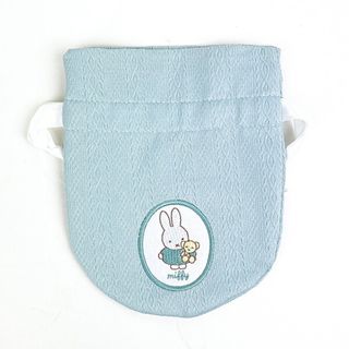 ミッフィー(miffy)のミッフィー miffy 巾着袋(ブルー) ポーチ スプリングニットシリーズ(ランチボックス巾着)