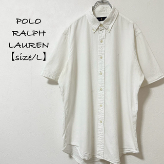 POLO RALPH LAUREN - RalphL auren/ポロラルフローレン★半袖シャツ★無地★ホワイト/白★L