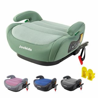 【色: グリーン】Jovikids ジュニアシート ISOFIX、R129適合 (自動車用チャイルドシート本体)