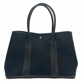 エルメス(Hermes)のエルメス HERMES ハンドバッグ ガーデンパーティPM トワルオフィシエ/ネゴンダ ブラック ユニセックス 送料無料【中古】 z1185(ハンドバッグ)