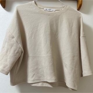 未使用 シンプルクロップドT Tシャツ レディース ベージュ 韓国(シャツ/ブラウス(長袖/七分))