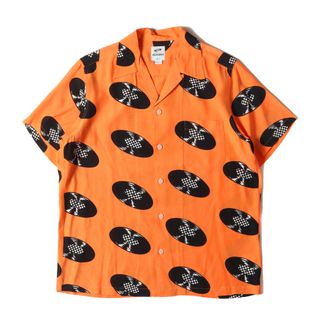 ワコマリア(WACKO MARIA)の美品 WACKO MARIA ワコマリア シャツ サイズ:S 21SS VANS VAULT レコード柄 レーヨン アロハシャツ HAWAIIAN SHIRT オレンジ トップス カジュアルシャツ コラボ【メンズ】【中古】(シャツ)