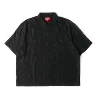 シュプリーム(Supreme)のSupreme シュプリーム シャツ サイズ:XXL 23SS 刺繍デザイン レーヨン シルク 半袖シャツ Nouveau Embroidered S/S Shirt ブラック 黒 トップス カジュアルシャツ【メンズ】【中古】(シャツ)