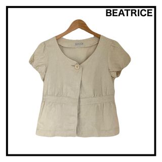 ベアトリス(BEATRICE)のベアトリス　リネン混ブラウス　シャツ　トップス　カットソー　レディース　麻　38(シャツ/ブラウス(半袖/袖なし))