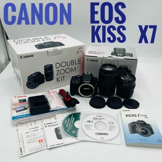 キヤノン(Canon)の初心者オススメ【美品】Canon EOS KISS X7 ダブルズームキット(デジタル一眼)