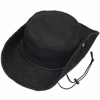 64cm 帽子 メンズ 大きいサイズ アドベンチャー サファリハット ブラック