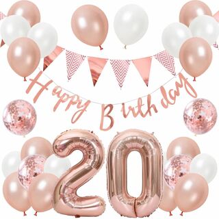 【色:20歳】誕生日 バルーン 風船セット 飾り付け 20歳 happy bir(その他)