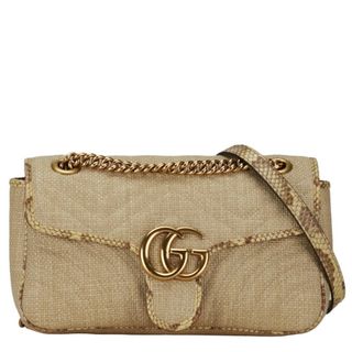 グッチ(Gucci)のグッチ GGマーモント チェーン ショルダーバッグ 443497 ラフィア レディース GUCCI 【222-51139】(ショルダーバッグ)