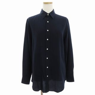 ポロラルフローレン(POLO RALPH LAUREN)のポロ バイ ラルフローレン レギュラーカラー シャツ ブラウス シルク 紺 4(シャツ/ブラウス(長袖/七分))