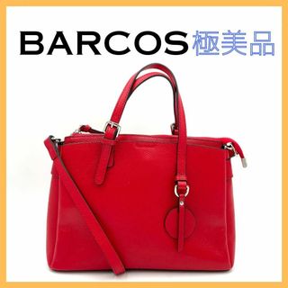 BARCOS - バルコス レザー 2way ハンバッグ ショルダーバッグ レッド レディース 赤