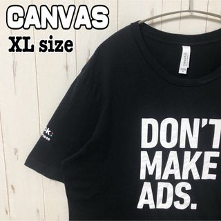 CANVAS tシャツ 半袖　TikTok 両面プリント　黒　ブラック　海外古着(Tシャツ/カットソー(半袖/袖なし))