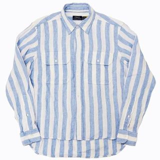 ポロラルフローレン(POLO RALPH LAUREN)のラルフローレン 美品 近年 リネン シャツ ブラウス ストライプ XXS (シャツ/ブラウス(長袖/七分))