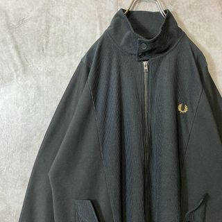 FRED PERRY - 【ハイネック、切り替え】FRED PERRYトラックジャケット刺繍ロゴ古着黒L