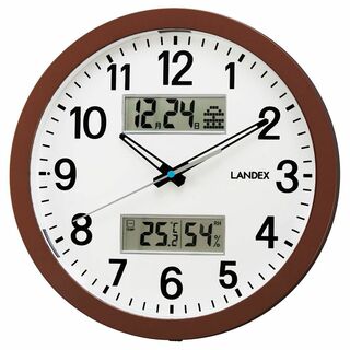 【スタイル:非電波窓2_色:ブラウン】ランデックス(Landex) 掛け時計 ア(置時計)