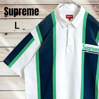 Supreme - 【超希少デザイン】シュプリーム☆ワンポイントロゴ ラガーシャツ L 入手困難