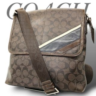 コーチ(COACH)の美品✧コーチ ショルダーバッグ シグネチャー ヘリテージ 70333 茶(ショルダーバッグ)